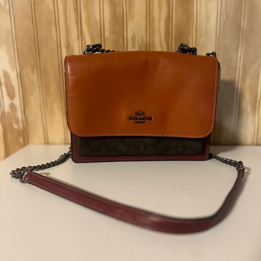 Authentic coach Small crossbody/shoulder bag- burnt orange and burgundy color